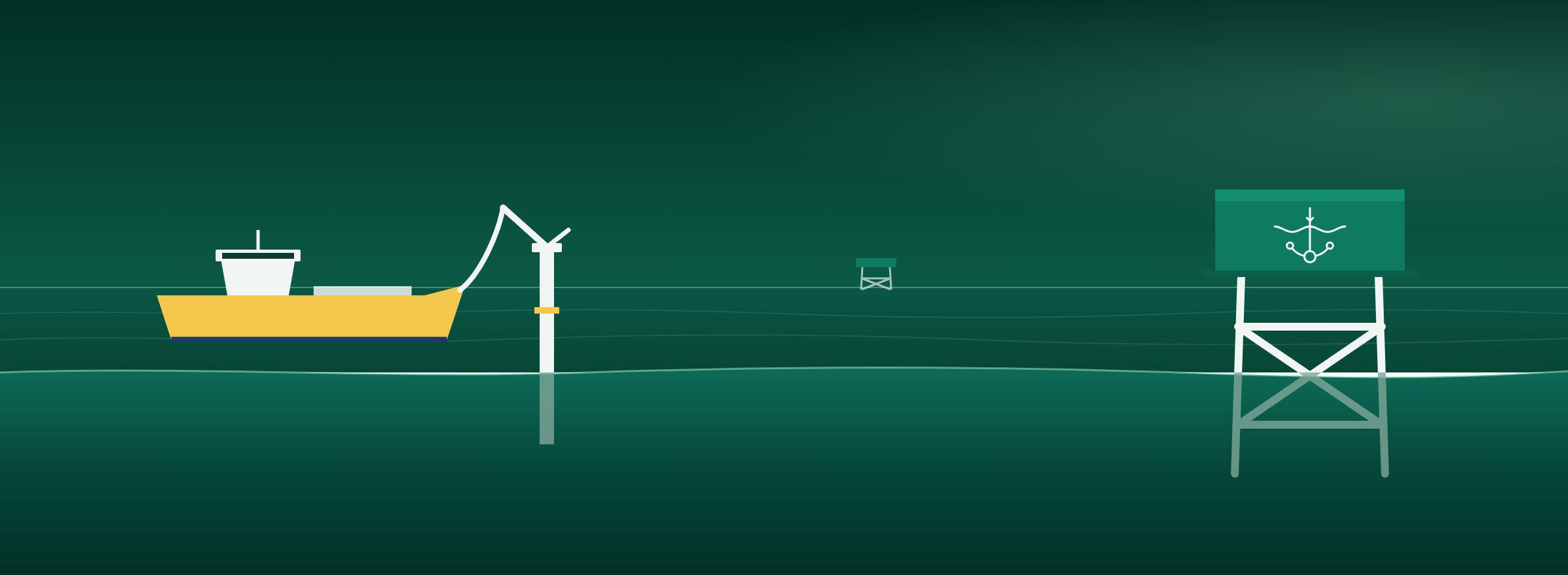 Illustration: a CO₂ carrier at an offshore offloading system, with stores beyond